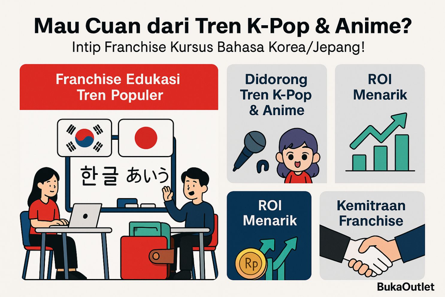 Mau Cuan Dari Tren K-Pop & Anime? Intip Bisnis Franchise Kursus Bahasa Korea/Jepang!
